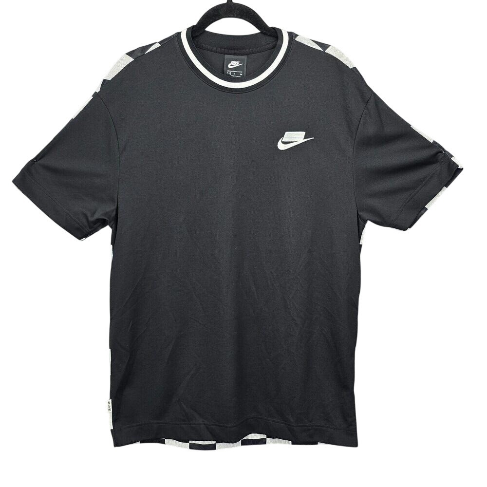 Nike NSW Mens Black White Checkerboard Jersey Graphic T-Shirt Small AR1613-010